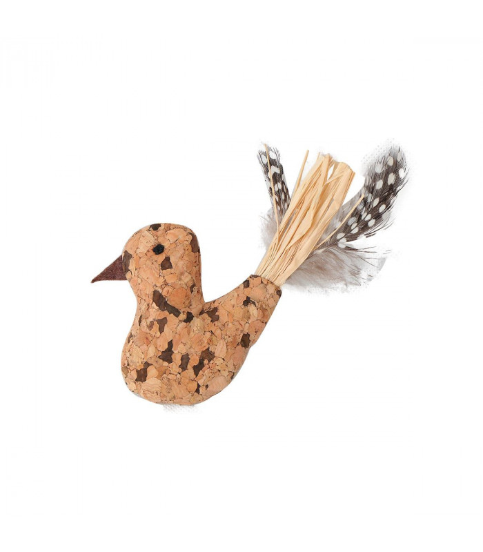 Іграшка Eastland Пташка з котячою м'ятою для котів, із натуральної пробки та плюшу, 7х6.5 см Eastland - 1 - 6970115703070