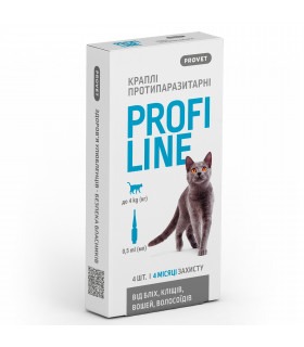 Краплі Природа ProVET Профілайн протипаразитарні, для котів до 4кг, 4 піпетки по 0.5мл ProVET - 1 - 4823082431113