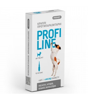 Краплі Природа ProVET Профілайн протипаразитарні, для собак до 4кг, 4 піпетки по 0.5мл ProVET - 1 - 4823082431052