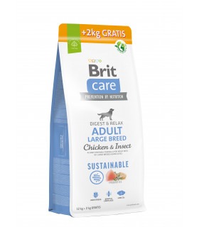 Корм для собак великих порід Brit Care Dog Sustainable Adult Large Breed з куркою та комахами, 12+2 кг Brit Care - 1 - 859560256