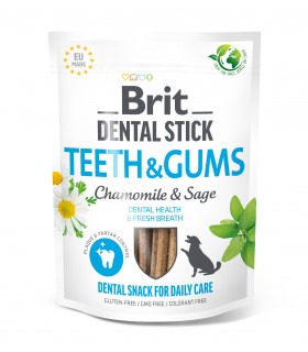 Ласощі для собак Brit Dental Stick Teeth & Gums здорові ясна та зуби, ромашка і шавлія, 7 шт, 251 г Brit Care - 1 - 859560256435 2