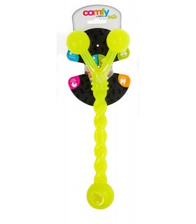 Іграшка Comfy для собак Mint Dental Twister для чищення зубів флюорисцентна гума жовта 30см COMFY - 1 - 5905546194570 2