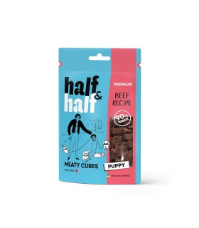 Ласощі Half&Half для цуценят у формі м'ясних кубиків з яловичиною, 100 г Half&Half - 1 - 4823082431786