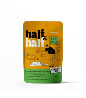 Корм вологий Half&Half для стерилізованих котів, шматочки з індичкою в желе у формі пауча, 20895 Half&Half - 1 - 4820261920895