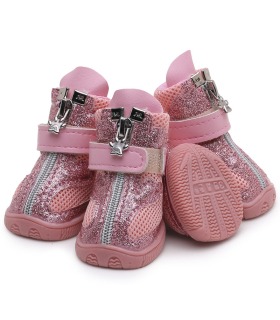 Черевики для собак малих порід Ruispet демісезонні, рожеві, комплект 4 шт. Ruispet - 1 - 