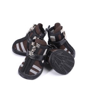 Черевики для собак малих порід Ruispet демісезонні, кавові, комплект 4 шт. Ruispet - 1 - 