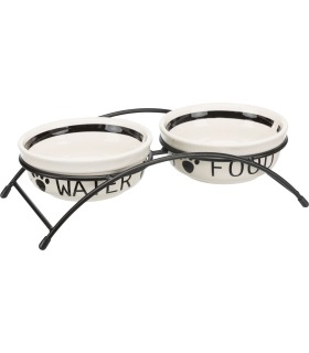 Миска Trixie для собак подвійна на металевій підставці Eat on Feet керамічна 0.25 л - 1.6 л Trixie - 1 - 