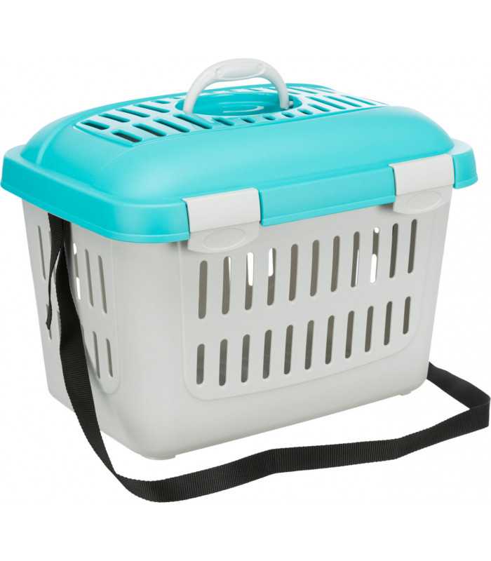 Переноска Trixie для котів MIDI-Capri пластикова з ременем сіра/блакитна до 5кг 44*33*32см Trixie - 1 - 4011905039794