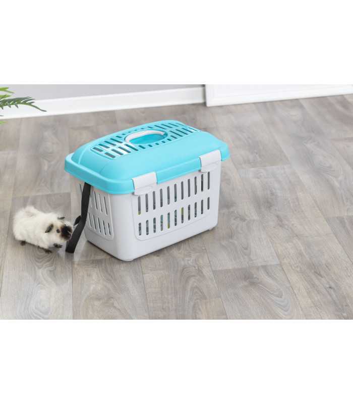 Переноска Trixie для котів MIDI-Capri пластикова з ременем сіра/блакитна до 5кг 44*33*32см Trixie - 4 - 4011905039794