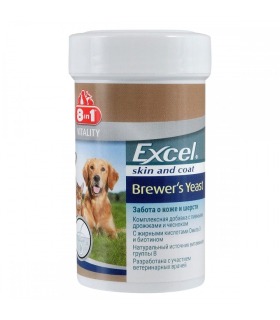 Вітаміни для собак та котів 8in1 Excel «Brewers Yeast» пивні дріжджі з часником (для шкіри та шерсті) 8in1 - 1 - 