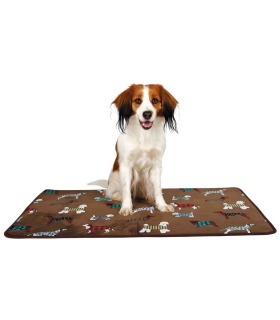Килимок Trixie для собак FunDogs плюшевий коричневий з собачками 90*68см Trixie - 1 - 4057589371249 2