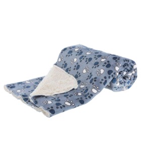 Килимок для собак Trixie Tammy плюшевий, з лапками, 100х70 см (блакитний/бежевий) Trixie - 1 - 4057589371508