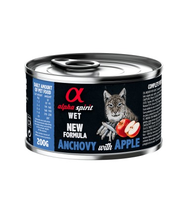 Вологий корм повнораціонний для дорослих котів АALPHA SPIRIT ANCHOVY WITH RED APPLE з анчоусами та яблуками ALPHA SPIRIT - 1 - 8