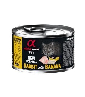 Вологий корм повнораціонний для дорослих котів ALPHA SPIRIT RABBIT WITH BANANA кролик з бананами ALPHA SPIRIT - 1 - 843701596902