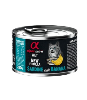 Вологий корм повнораціонний для дорослих котів ALPHA SPIRIT SARDINE WITH BANANA сардина з бананами ALPHA SPIRIT - 1 - 8437015969