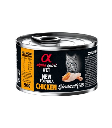 Вологий корм повнораціонний для стерелізованих котів ALPHA SPIRIT CHICKEN STERILIZED CAT з куркою ALPHA SPIRIT - 1 - 84365863111