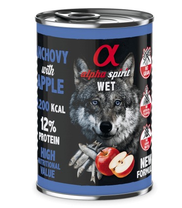 Вологий корм повнораціонний для дорослих собак ALPHA SPIRIT  ANCHOVY WITH RED APPLE з анчоусами та яблуками ALPHA SPIRIT - 1 - 8