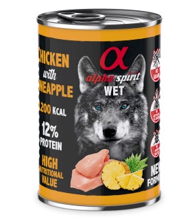 Вологий корм повнораціонний для дорослих собак ALPHA SPIRIT  CHICKEN WITH PINEAPPLE з куркою та ананасами ALPHA SPIRIT - 1 - 843