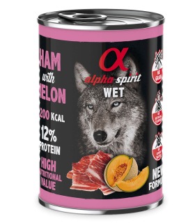 Вологий корм повнораціонний для дорослих собак ALPHA SPIRIT  HAM WITH MELON з шинкою та динею ALPHA SPIRIT - 1 - 8437015969985