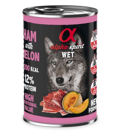 Вологий корм повнораціонний для дорослих собак ALPHA SPIRIT  HAM WITH MELON з шинкою та динею ALPHA SPIRIT - 1 - 8437015969985