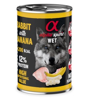 Вологий корм повнораціонний для дорослих собак ALPHA SPIRIT RABBIT WITH BANANA з кроликом та бананом ALPHA SPIRIT - 1 - 84370135
