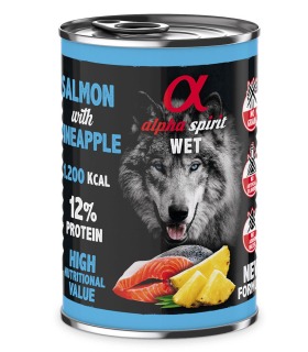 copy of Вологий корм повнораціонний для дорослих собак ALPHA SPIRIT SALMON WITH PINEAPPLE з лососем та ананасами ALPHA SPIRIT - 