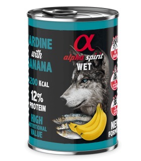 Вологий корм повнораціонний для дорослих собак ALPHA SPIRIT SARDINE WITH BANANA ALPHA SPIRIT - 1 - 8437013576178