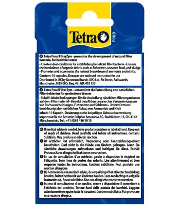 Засіб Tetra для прискорення розвитку природних фільтруючих бактерій у ставку Pond Filter Zym 10 капсул Tetra - 2 - 4004218180697
