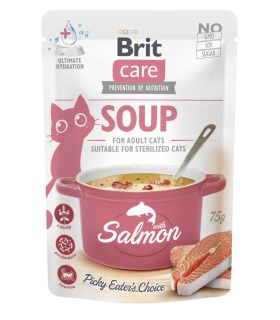 Корм вологий "Суп для котів Brit Care Soup with Salmon з лососем", 75 г Brit Care 101153 - 1 - 8595602569212