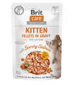 Корм вологий для кошенят Brit Care Cat Fillets in Gravy with Savory Salmon філе в соусі з лососем, пауч, 85 г 8595602565313