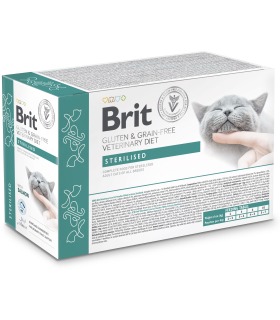 Корм вологий для котів Brit GF VetDiet Care Sterilised з лососем, 12 x 85 г Brit Care - 1 - 8595602566761