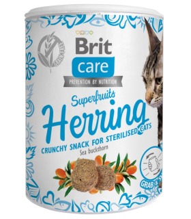Ласощі для котів Brit Care Cat Snack Superfruits Herring оселедець, 100 г Brit Care - 1 - 8595602555710