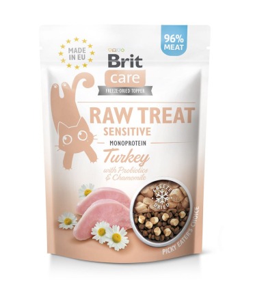 Ласощі для котів Brit Raw Treat Sensitive Freeze-dried з індичкою, 40 г Brit Care - 1 - 8595602569571