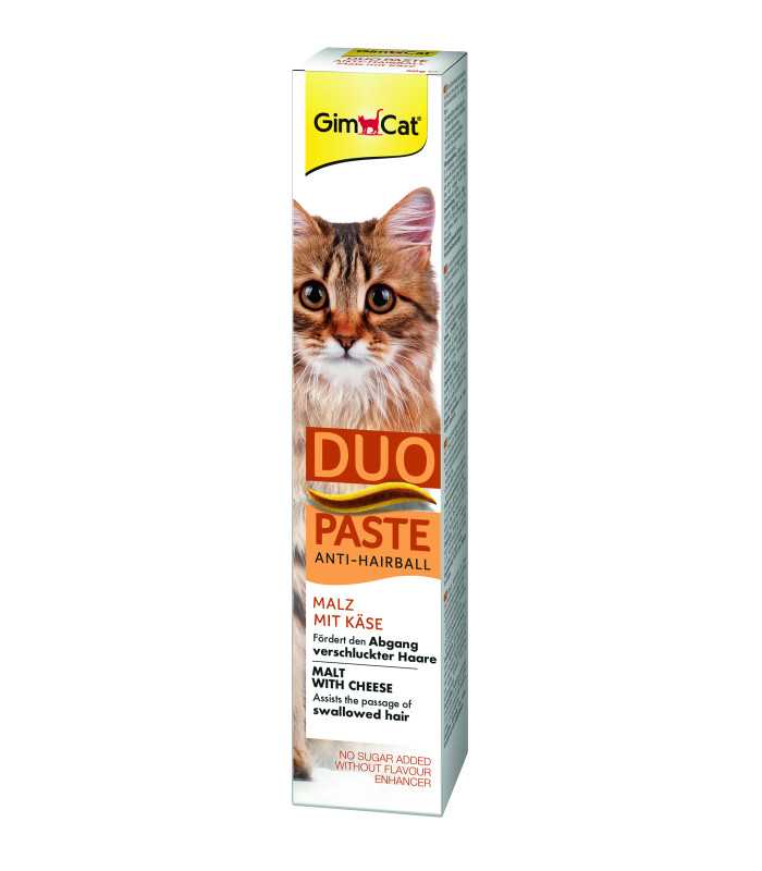 Паста для котів з чутливим травленням GimCat DUO PASTE Anti-hairball malt with cheese мальт та сир, 50 г - 1 - 4002064427218