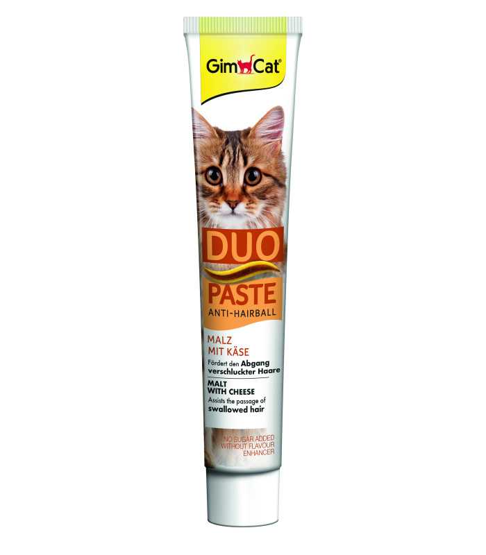 Паста для котів з чутливим травленням GimCat DUO PASTE Anti-hairball malt with cheese мальт та сир, 50 г - 2 - 4002064427218