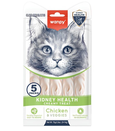 Кремові ласощі для котів із нирковою недостатністю  Wanpy Functional Creamy Lickable Treat Kidney Health Wanpy - 1 - 69277498717