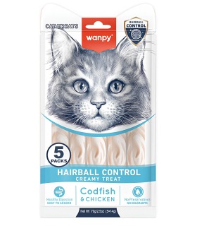 Кремові ласощі для котів для виведення шерсті Wanpy Functional Creamy Lickable Treat Hairball Control Wanpy - 2 - 6927749871750