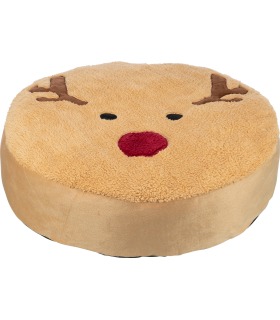 Лежак для собак та котів Trixie Різдвяний олень круглий світло-коричневий 60 см  - 1 - 4011905923741