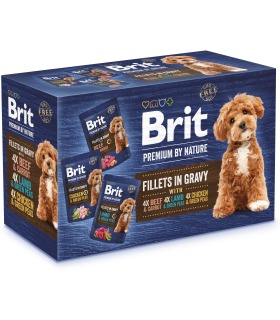 Корм вологий для собак малих порід Brit Premium Fillets in Gravy Multipack філе в соусі Мультипак 12 шт х 85 г 101245