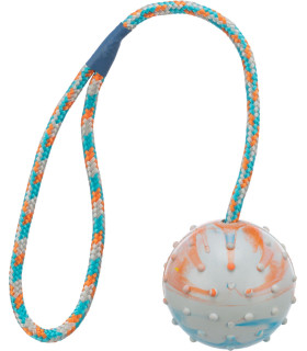 Trixie куля з мотузкою для собак, натуральна гума 6 х 30 см Trixie 3454 - 1 - 4047974345412