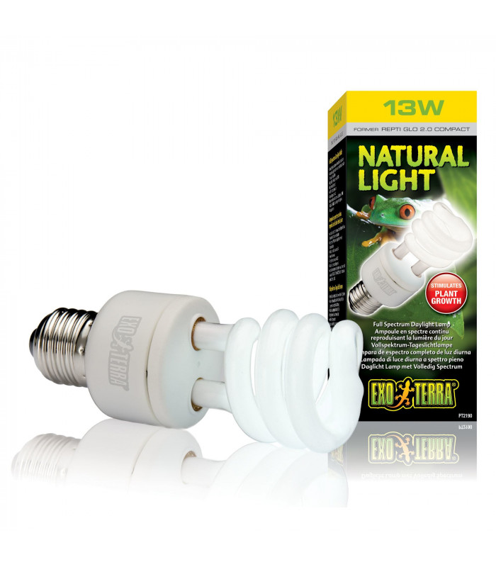Лампа тераріумна ExoTerra REPTI GLO 2.0 Natural Light для усіх видів рептилій та амфібій люмінесцентна 13Вт Е27 Exo Terra - 1 - 