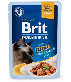 Корм вологий для котів Brit Premium Delicate Fillets in Gravy Tuna філе в соусі тунець 85 г 101132 - 1 - 8595602570577
