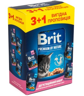 3+1 Набір корму вологого  для кошенят Brit Premium By Nature риба + курка Brit Premium VAFO_1894 - 1 - 2700000051894