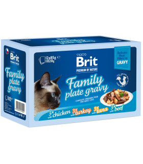 Корм вологий для котів Brit Premium Delicate Fillets in Gravy Family Plate Сімейна тарілка в соусі 1 кг Brit Premium 101134