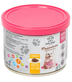 Pet Chef корм вологий для дорослих котів, шматочки в желе з куркою Pet Chef 93564
 - 3 - 4820255193564 2