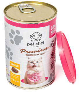 Pet Chef корм вологий для дорослих котів, шматочки в желе з куркою Pet Chef 93564
 - 3 - 4820255193564