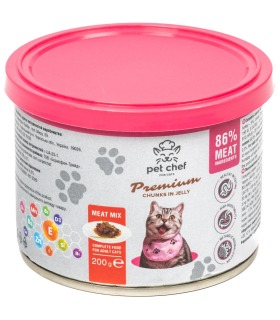 Pet Chef корм вологий для дорослих котів, шматочки в желе М'ясний мікс Pet Chef 93571 - 3 - 4820255193571 2