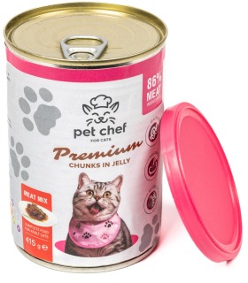 Pet Chef корм вологий для дорослих котів, шматочки в желе М'ясний мікс Pet Chef 93571 - 3 - 4820255193571