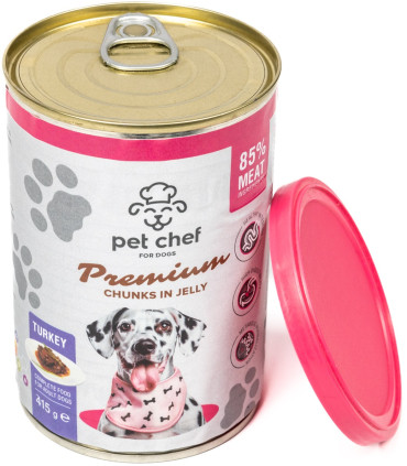 Pet Chef корм вологий для дорослих собак, шматочки в желе з індичкою Pet Chef 93601 - 1 - 4820255193601