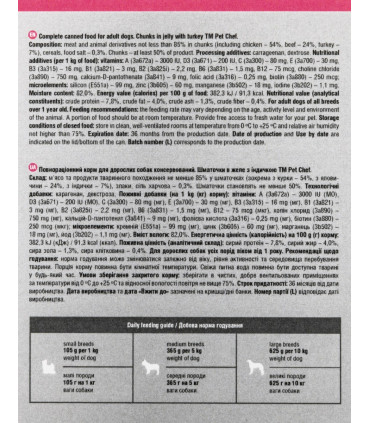 Pet Chef корм вологий для дорослих собак, шматочки в желе з індичкою Pet Chef 4820255193601 - 6 - 4820255193670